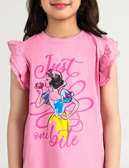 SNOW WHITE PRINTED GRAPHIC T-SHIRT