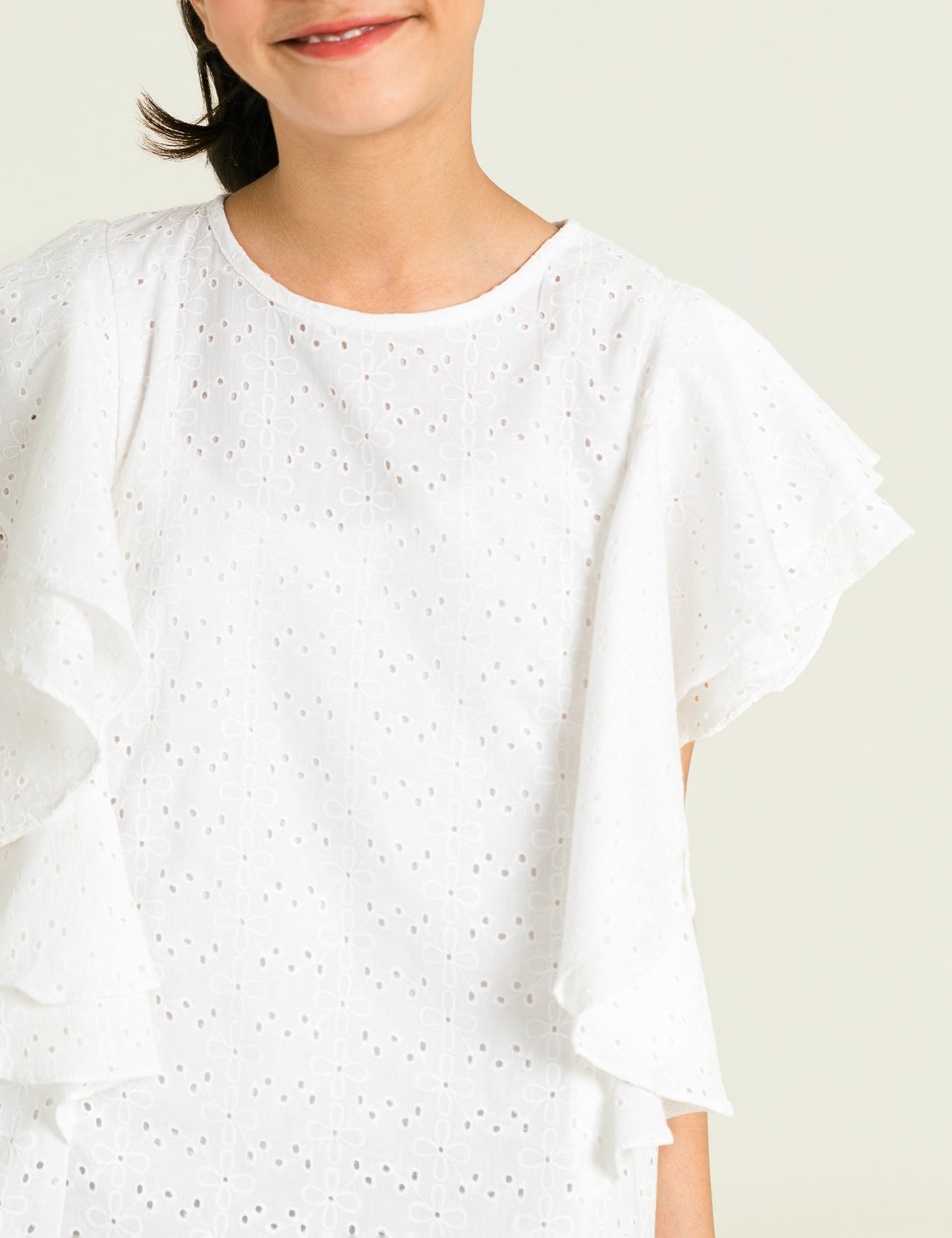 FRILLED SLEEVES SHIFLI TOP