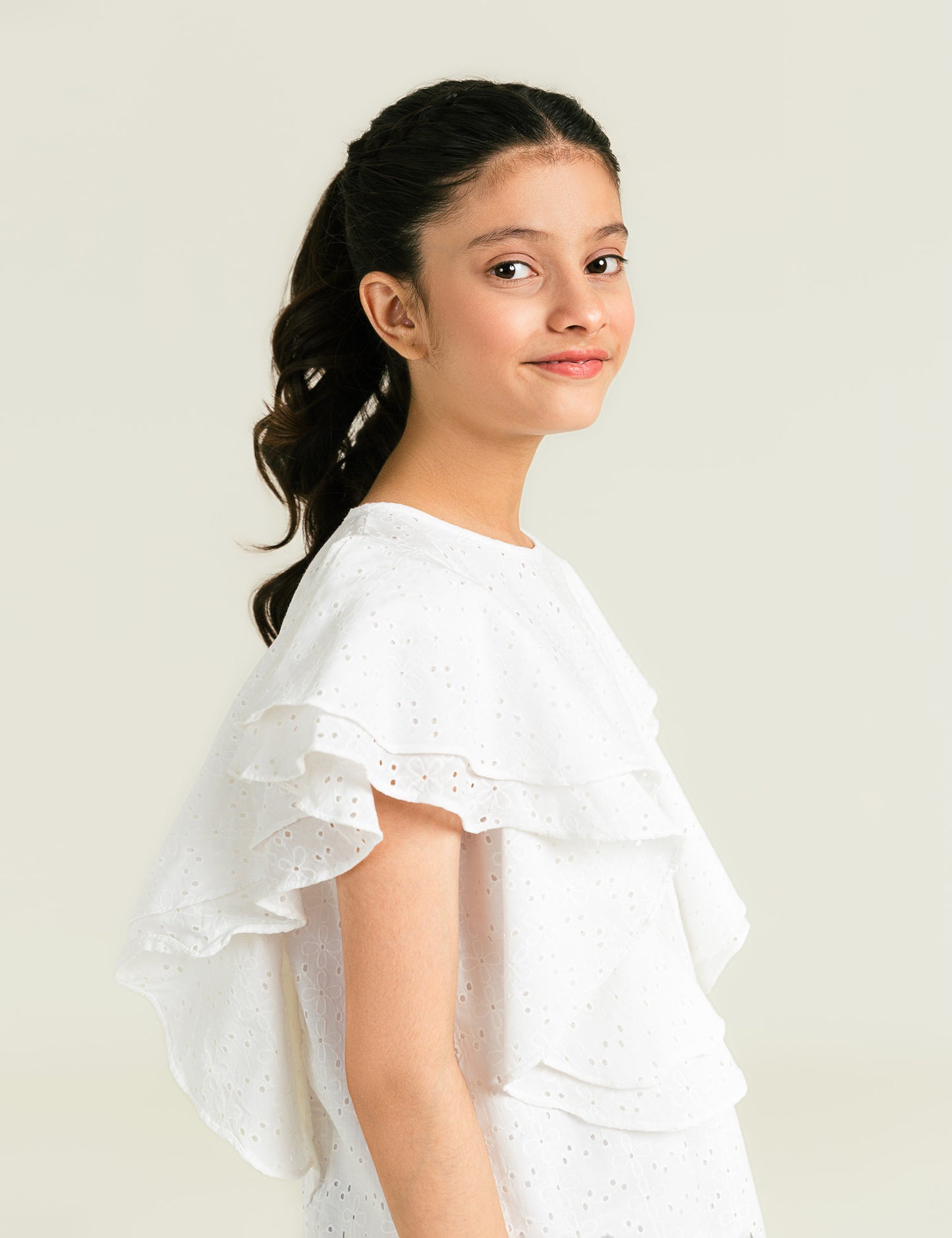 FRILLED SLEEVES SHIFLI TOP