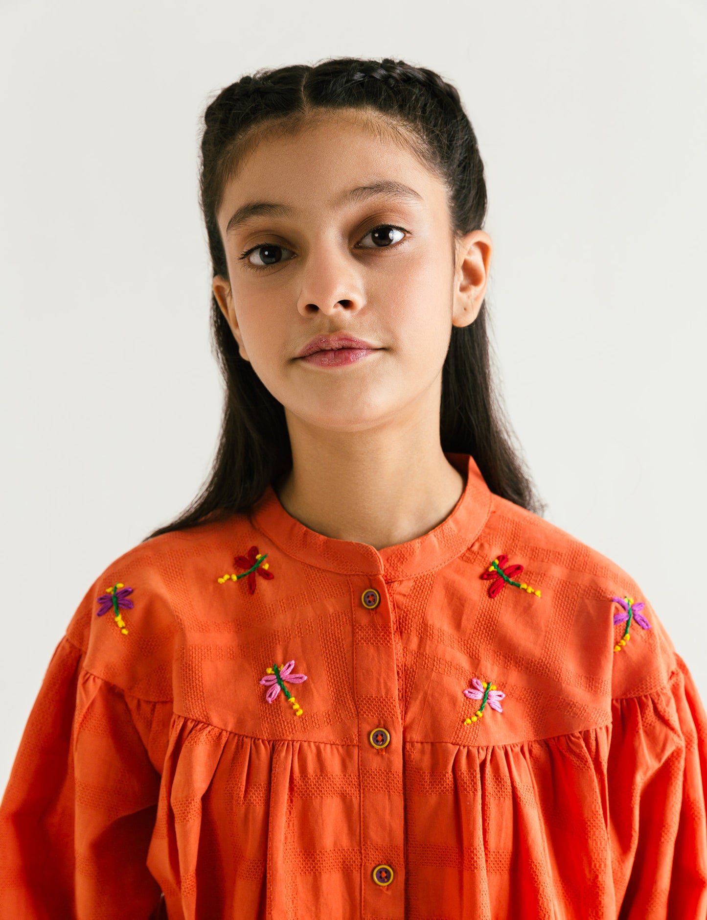 DRAGON FLIES EMBROIDERED TOP
