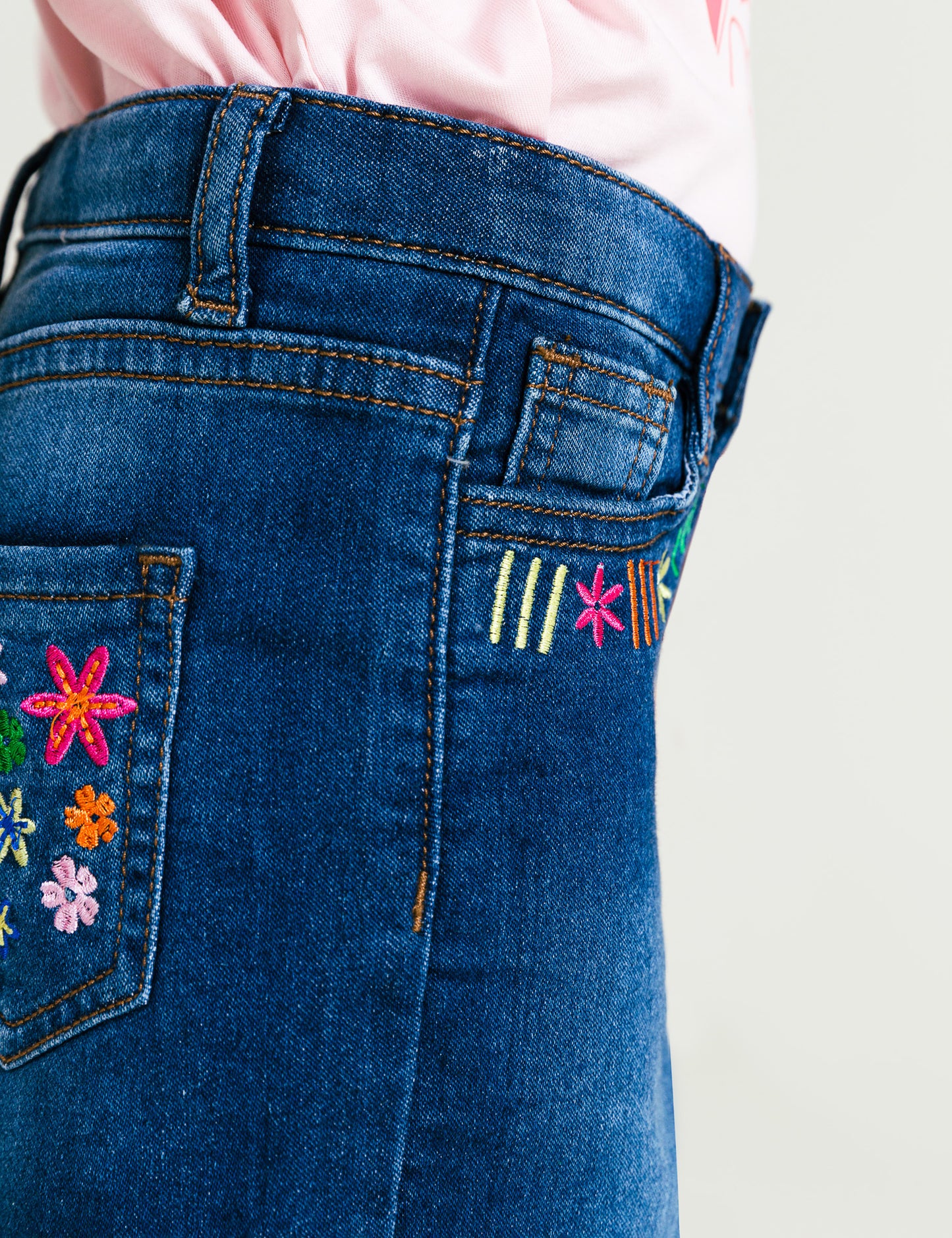 EMBROIDERED DENIM SHORTS