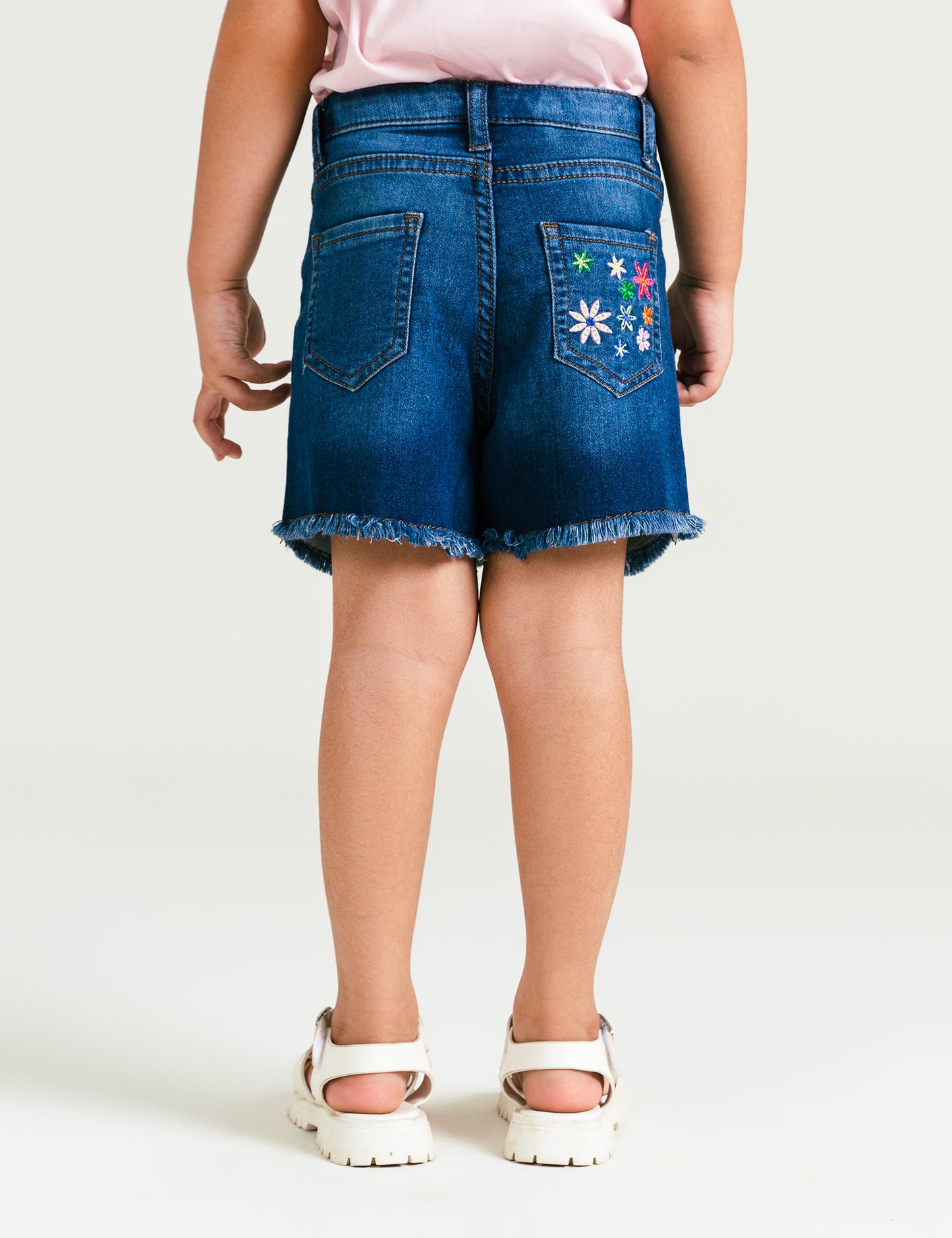 EMBROIDERED DENIM SHORTS