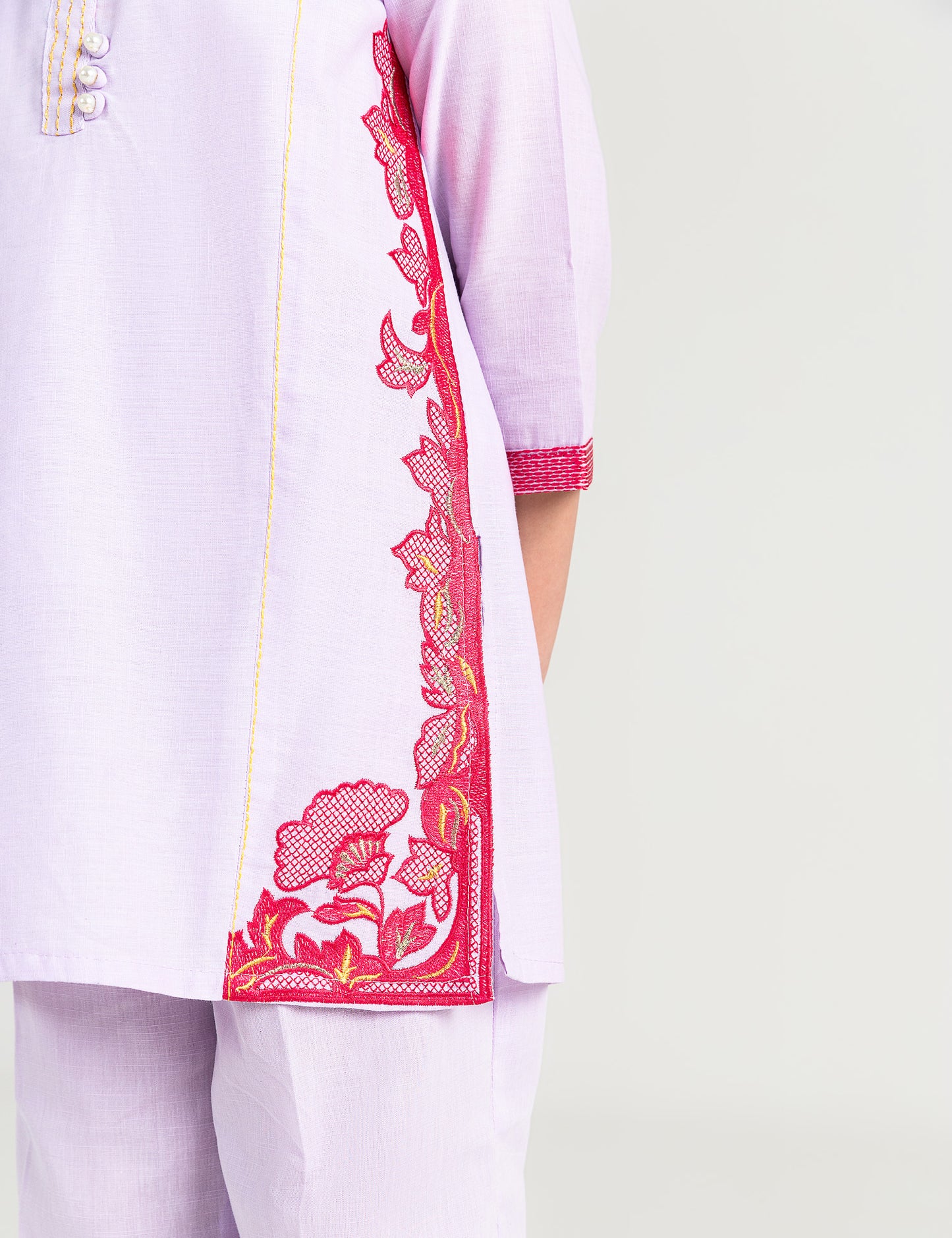 2 PIECE CONTRAST Embroidered SUIT