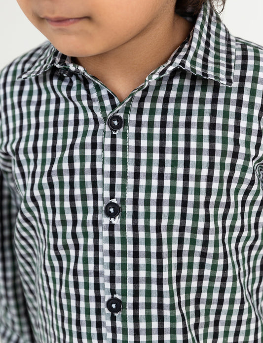 STYLISED BUTTON DOWN CHECKERED SHIRT