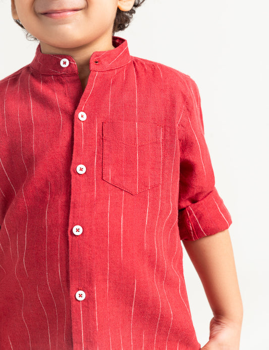 BAND COLLAR SHIRT