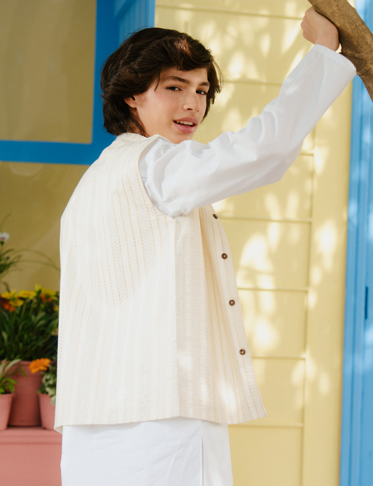 GOLD JACQUARD WAISTCOAT