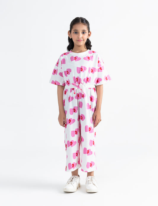 ALLOVER HEART PRINTED JUMPSUIT