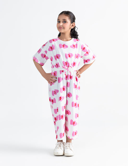 ALLOVER HEART PRINTED JUMPSUIT