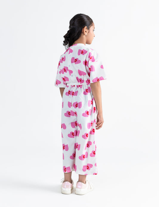 ALLOVER HEART PRINTED JUMPSUIT