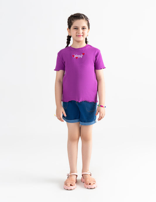 BELIEVE IN YOURSELF EMBROIDERED T-SHIRT