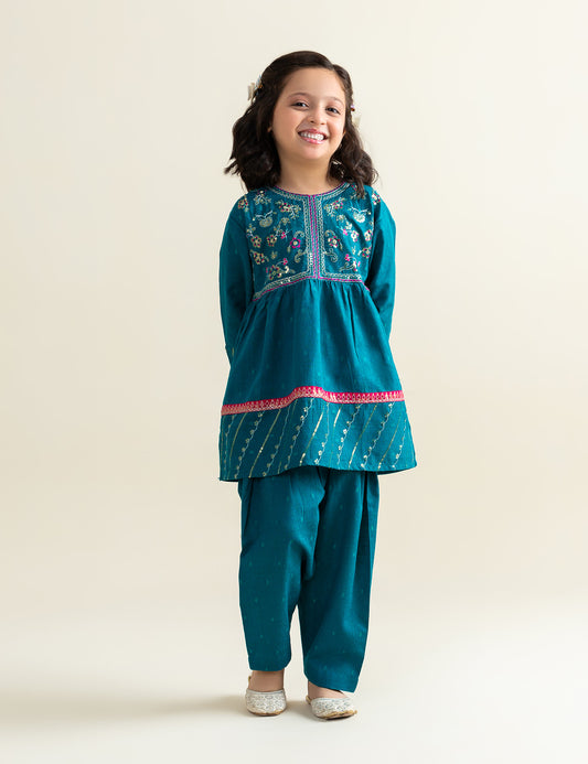 2 PIECE SEQUIN EMBROIDERED SUIT