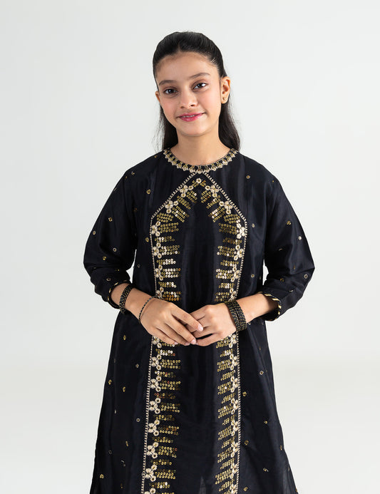 2 PIECE ALLOVER SEQUIN EMBROIDERED SUIT