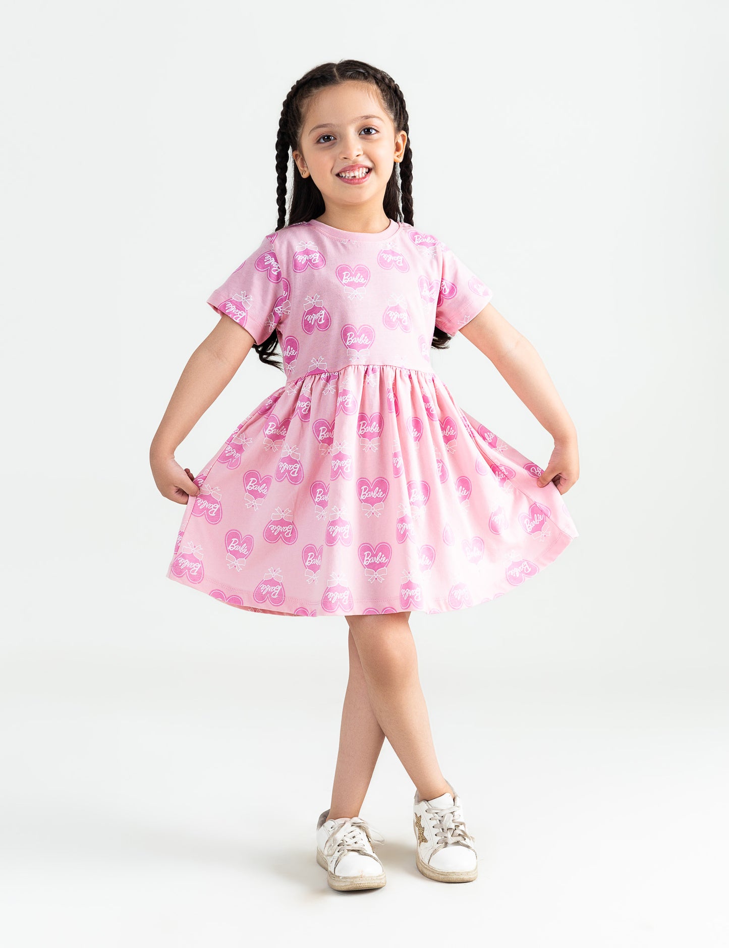 ALLOVER BARBIE PRINTED DRESS