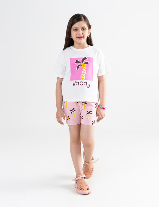 2 PIECE PALM TREE GRAPHIC SUIT