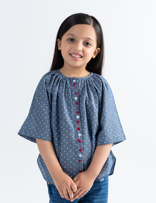 ALLOVER HEART PRINTED TOP