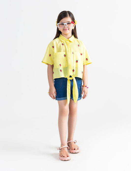 EMBROIDERED BUTTON DOWN TOP
