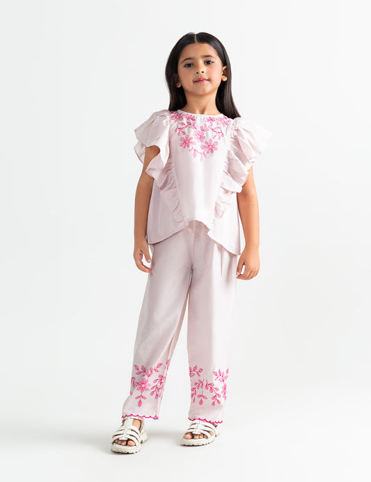 2 PIECE FLORAL EMBROIDERED SUIT