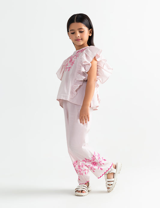 2 PIECE FLORAL EMBROIDERED SUIT