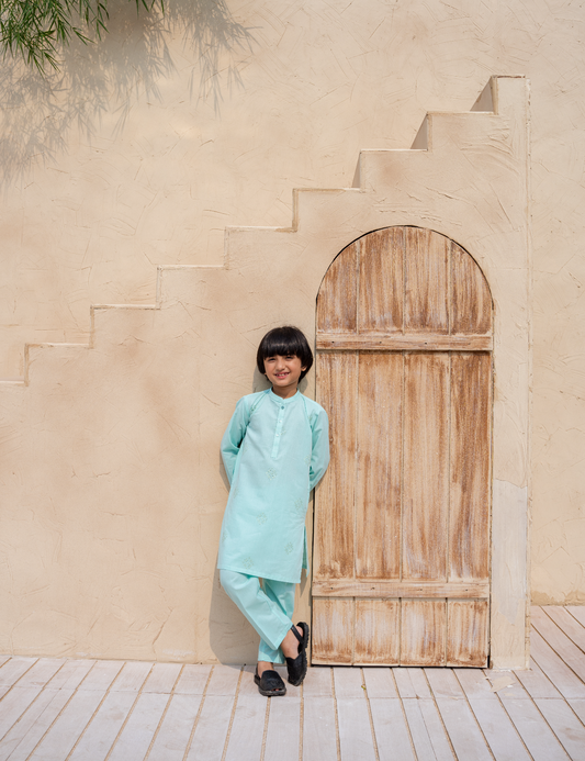 2 PIECE ALLOVER EMBROIDERED SUIT