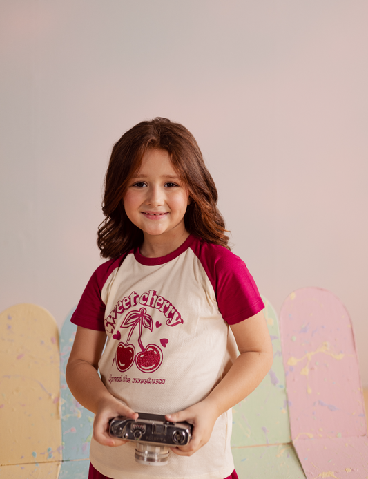 2 PIECE SWEET CHERRY GRAPHIC SUIT