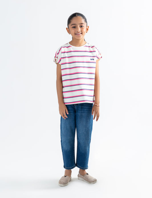 EMBROIDERED STRIPED T-SHIRT