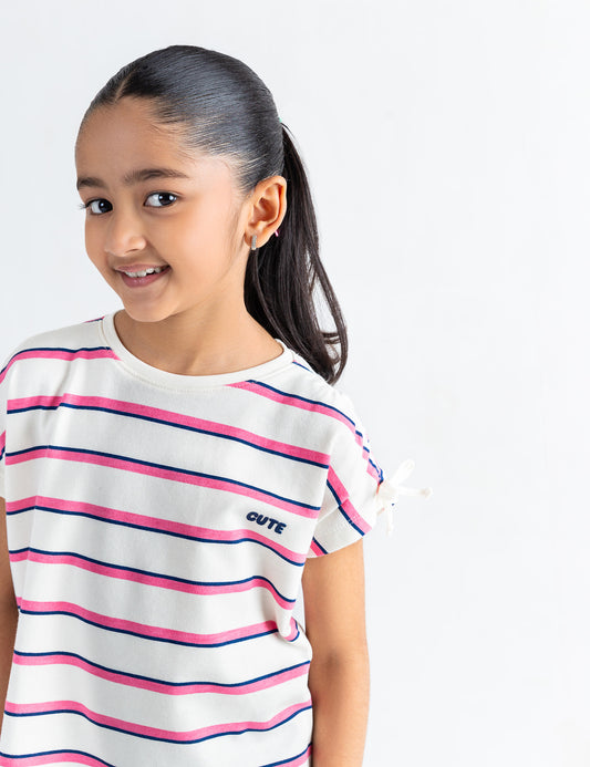 EMBROIDERED STRIPED T-SHIRT