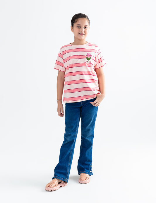 FLORAL EMBROIDERED T-SHIRT FOR GIRLS