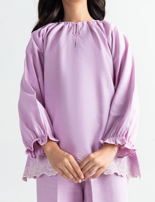 EMBROIDERED HEM DRESS