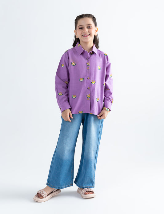 EMBROIDERED BUTTON DOWN TOP
