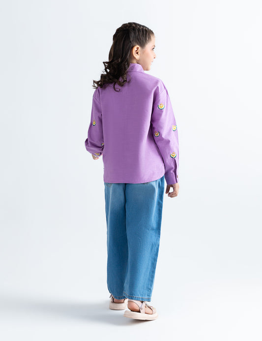 EMBROIDERED BUTTON DOWN TOP