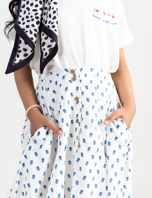 FLORAL PRINTED SKIRT