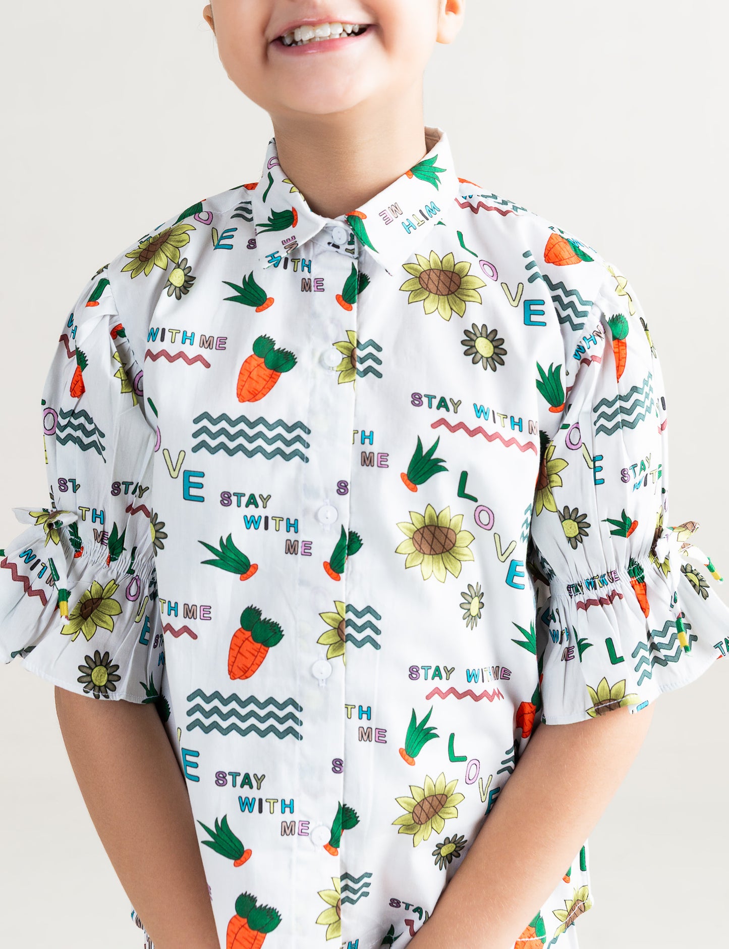 2 PIECE ALLOVER FLORAL & CARROT PRINTED SUIT
