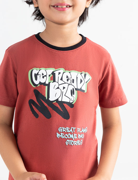 GET READY BRO PRINTED T-SHIRT