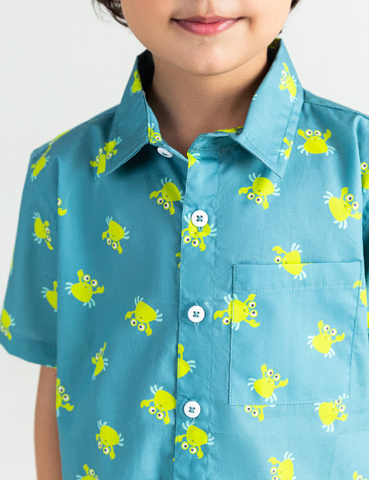 ALLOVER CRABS PRINTED SHIRT