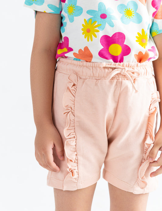TERRY SHORTS WITH RUFFLE DETAIL