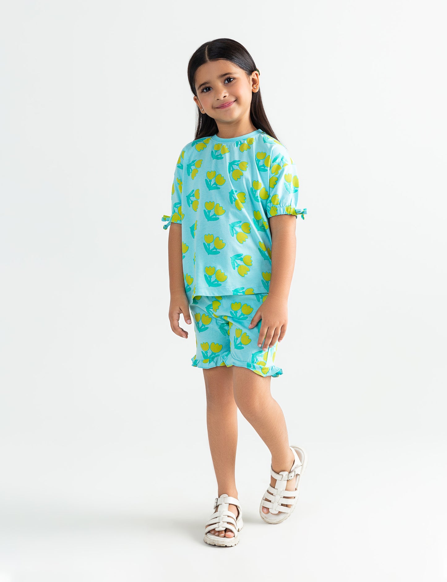 2 PIECE ALLOVER FLORAL PRINTED SUIT