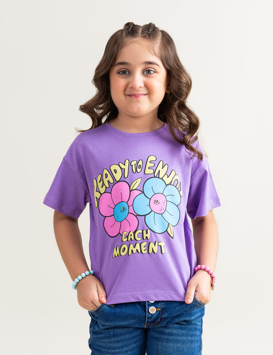 READY TO ENJOY EACH MOMENT PRINTED T-SHIRT