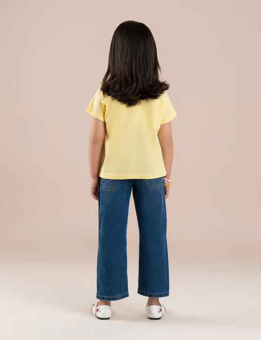 RAINBOW AND FLORAL PRINTED T-SHIRT