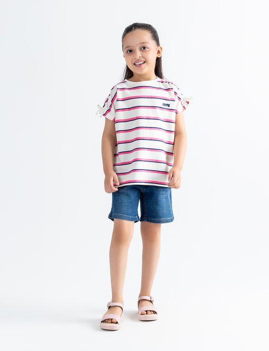EMBROIDERED STRIPED T-SHIRT