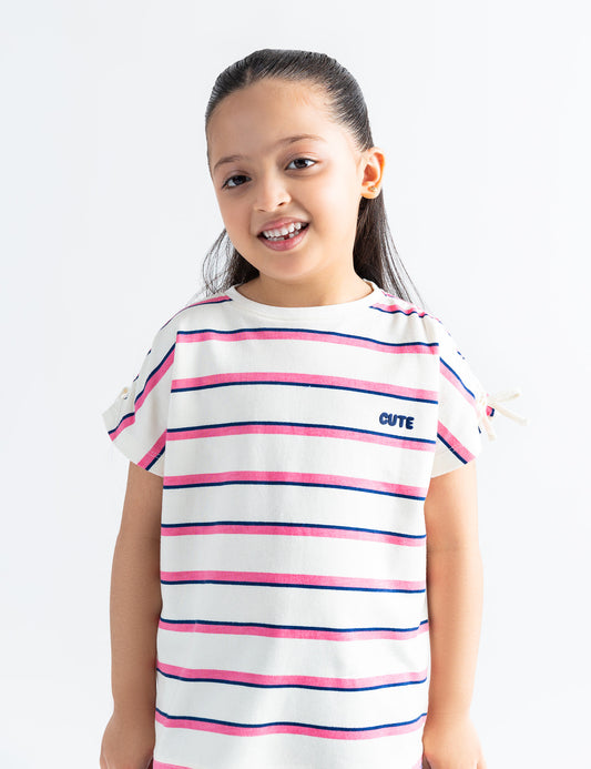 EMBROIDERED STRIPED T-SHIRT