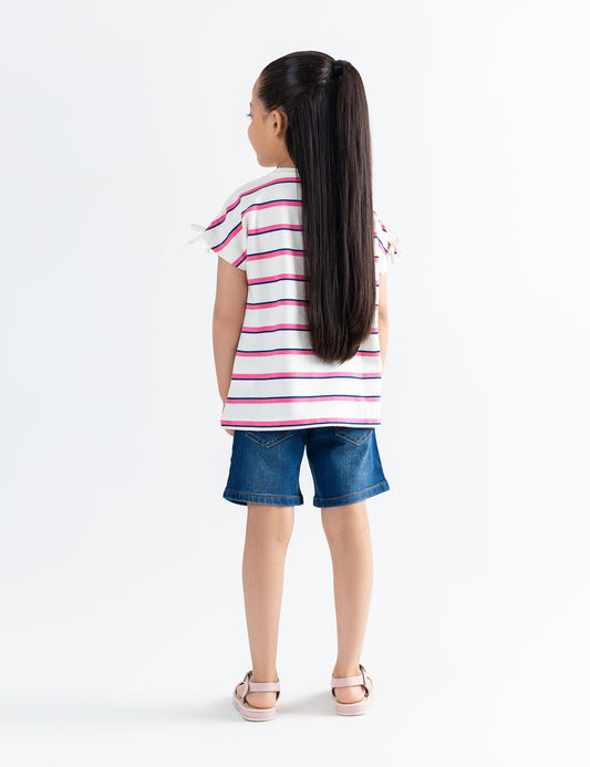 EMBROIDERED STRIPED T-SHIRT