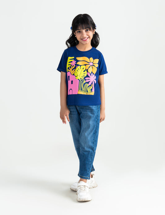 ABSTRACT FLOWERS GRAPHIC T-SHIRT