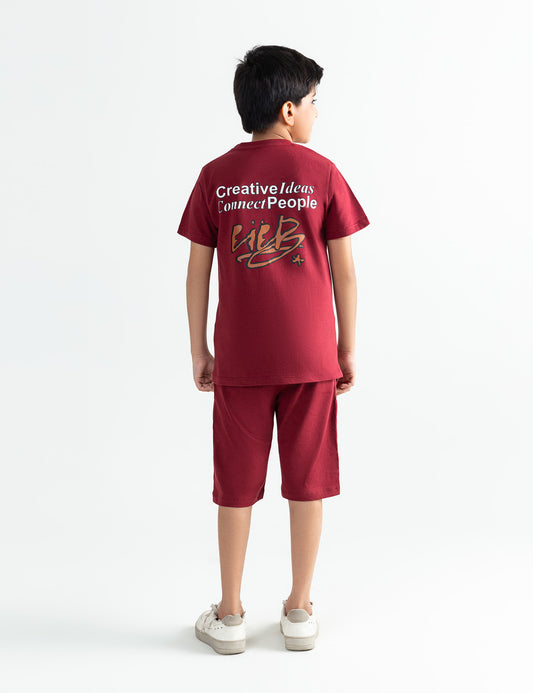2 PIECE CREATIVE IDEAS CONNECT PEOPLE PRINTED SUIT
