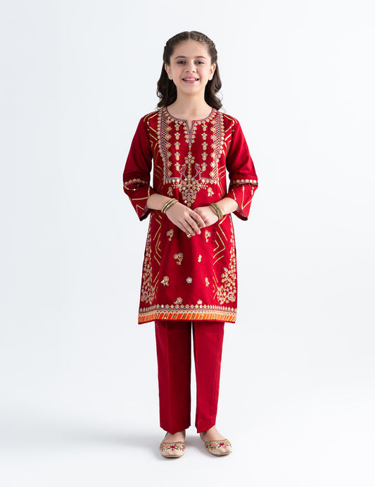 2 PIECE SEQUIN EMBROIDERED SUIT