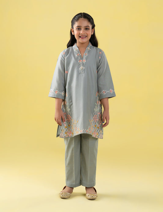 2 PIECE PLEATED NECKLINE SUIT