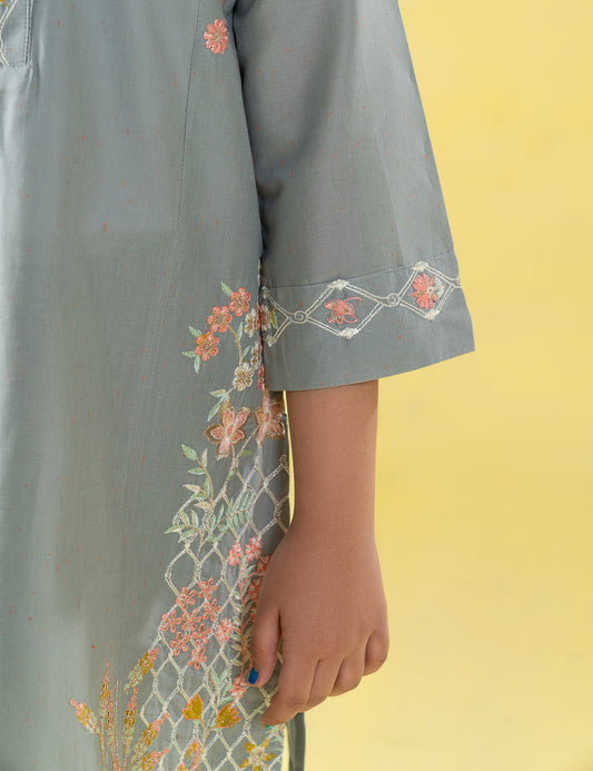 2 PIECE PLEATED NECKLINE SUIT