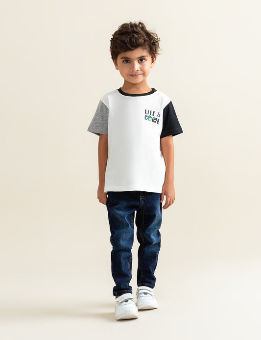LIFE IS COOL PRINTED T-SHIRT