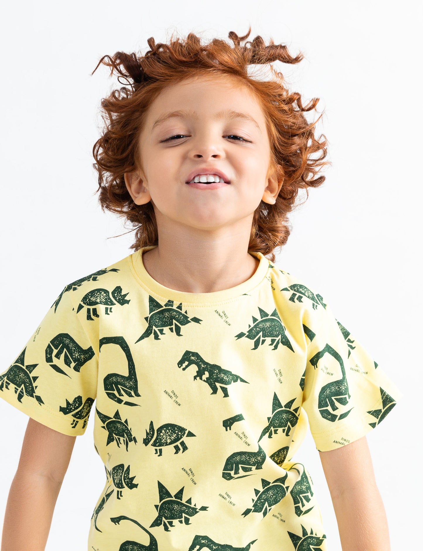 ALLOVER DINO'S ANIMAL CREW PRINTED T-SHIRT