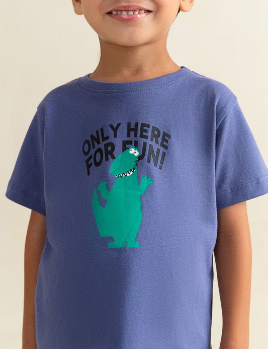ONLY HERE FOR FUN PRINTED T-SHIRT