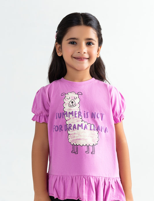 SUMMER IS NOT FOR DRAMA LLAMA PRINTED T-SHIRT